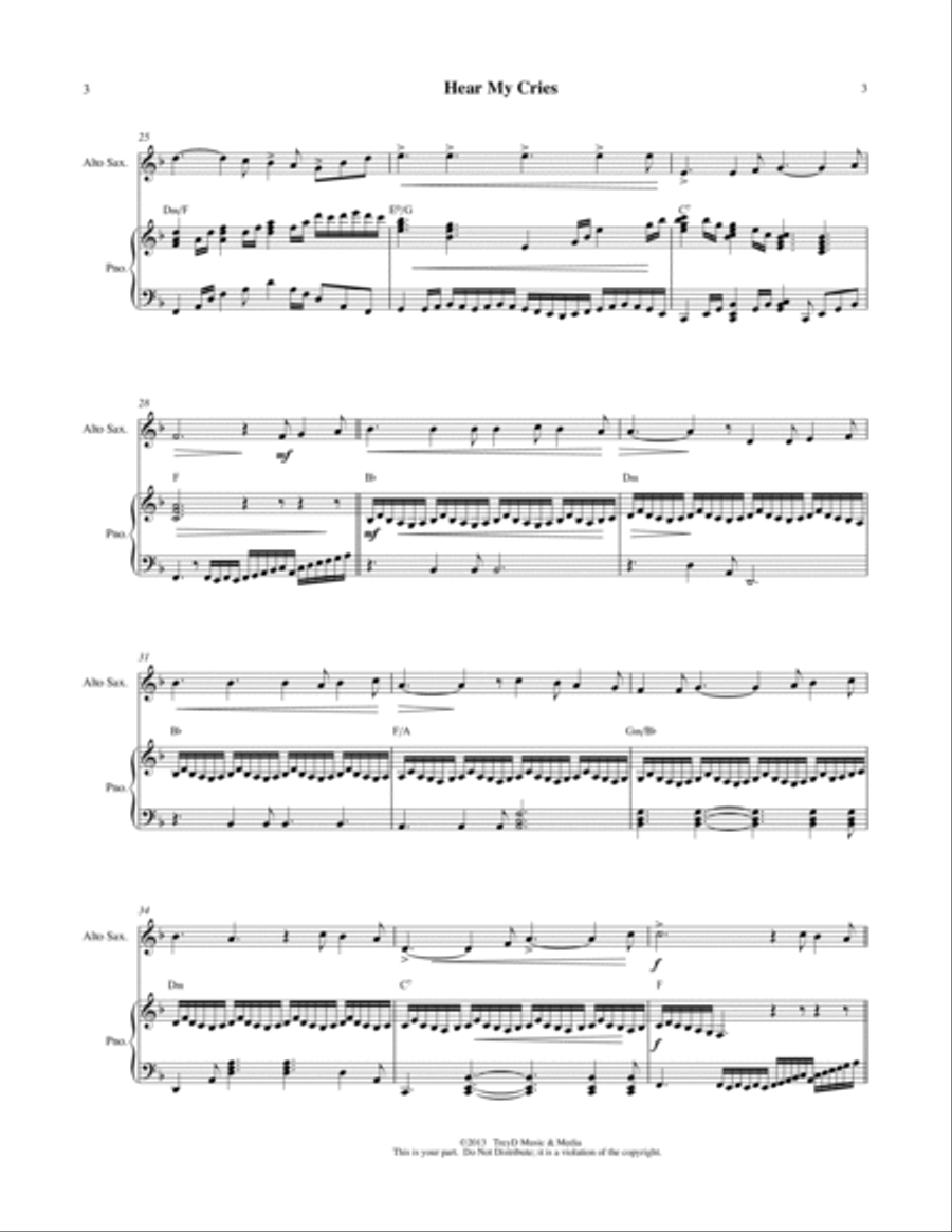 Hear My Cries Woodwind Duet scores gallery preview page 3