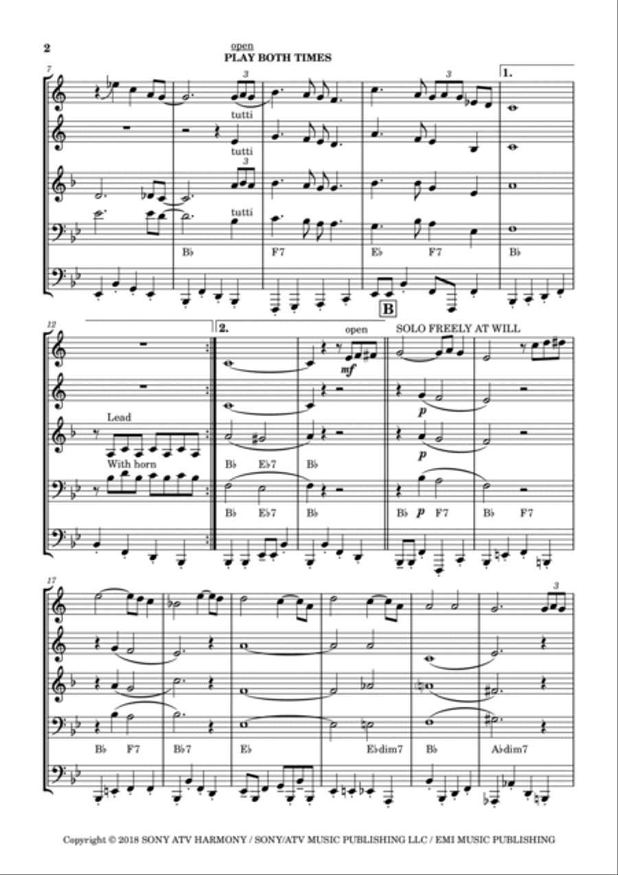 Creole Love Call (instr.) Brass Ensemble scores gallery preview page 2