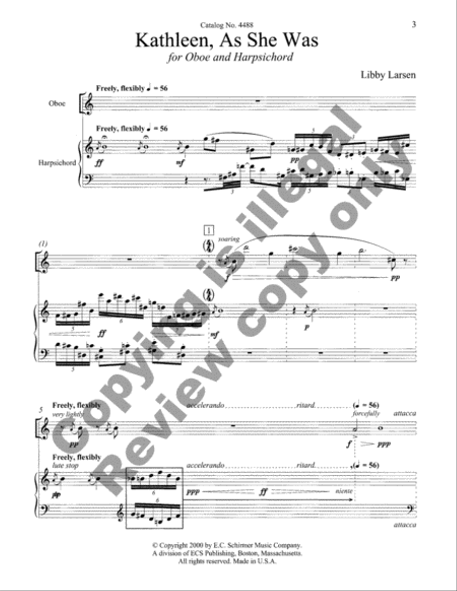 Kathleen, As She Was Oboe scores gallery preview page 3