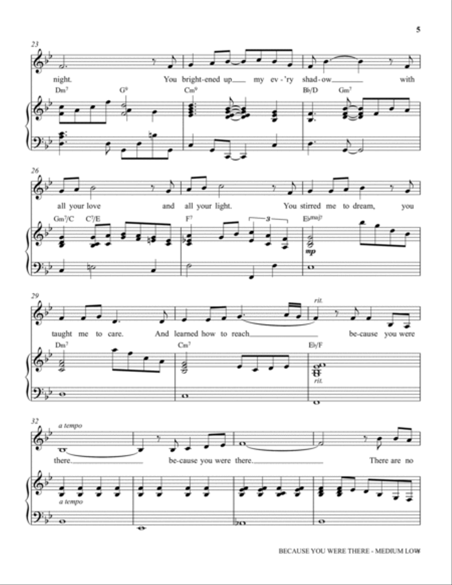 Because You Were There (Medium Low Voice) (includes Audio) Choir scores gallery preview page 4