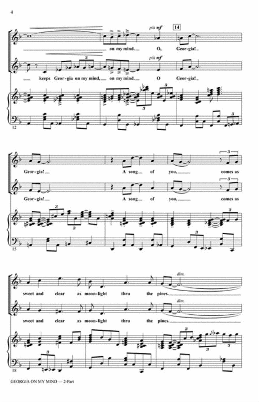 Georgia on My Mind Georgia on My Mind 2-Part scores gallery preview page 3