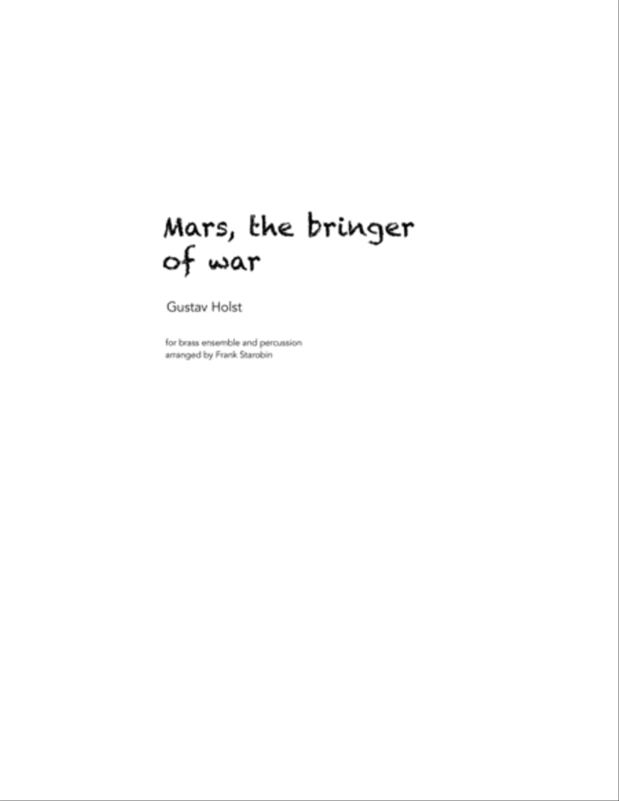 Mars, The Bringer of War - Brass Ensemble Brass Ensemble scores gallery preview page 1