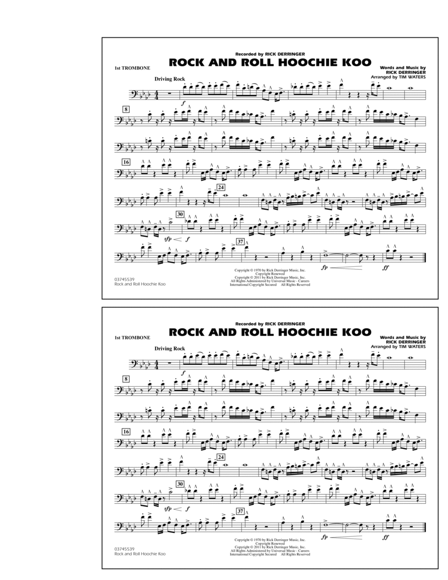 Rock And Roll Hoochie Koo - 1st Trombone