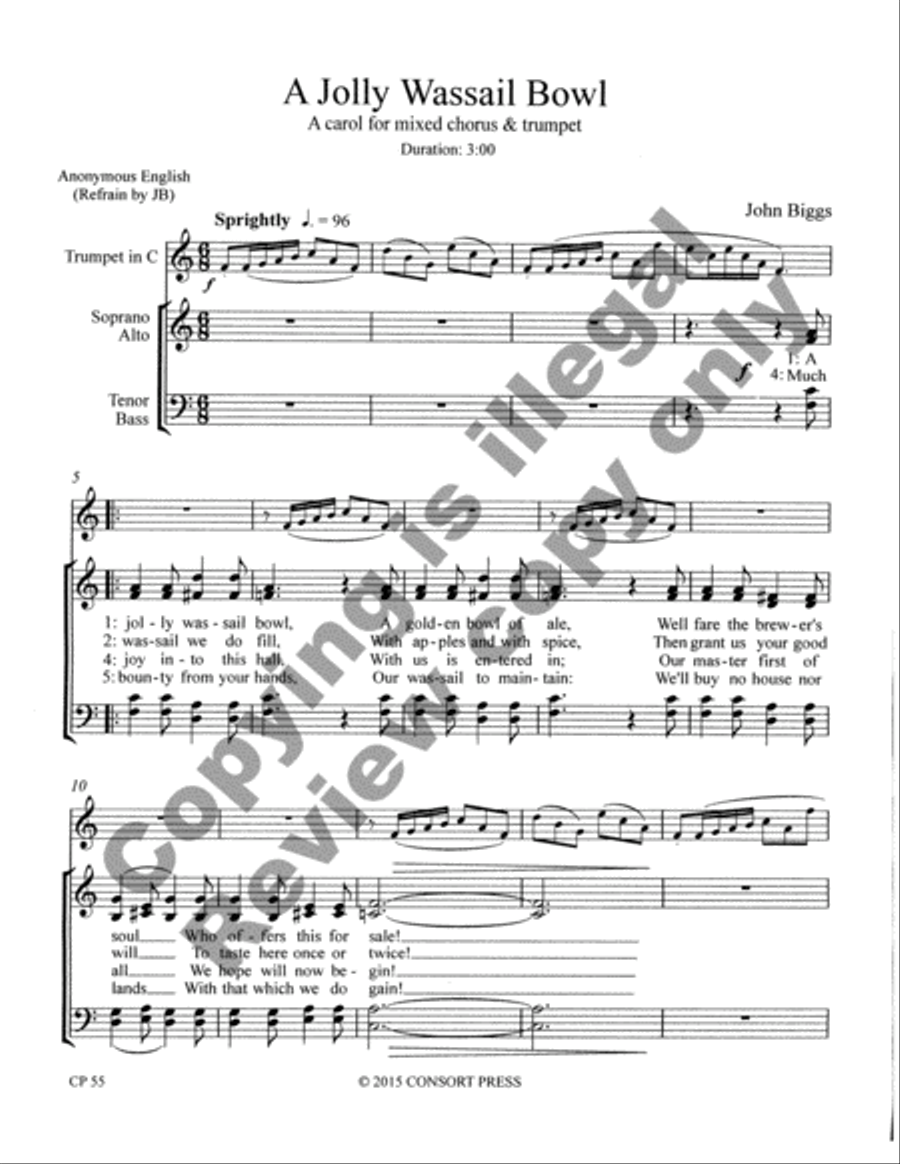 A Jolly Wassail Bowl 4-Part scores gallery preview page 2