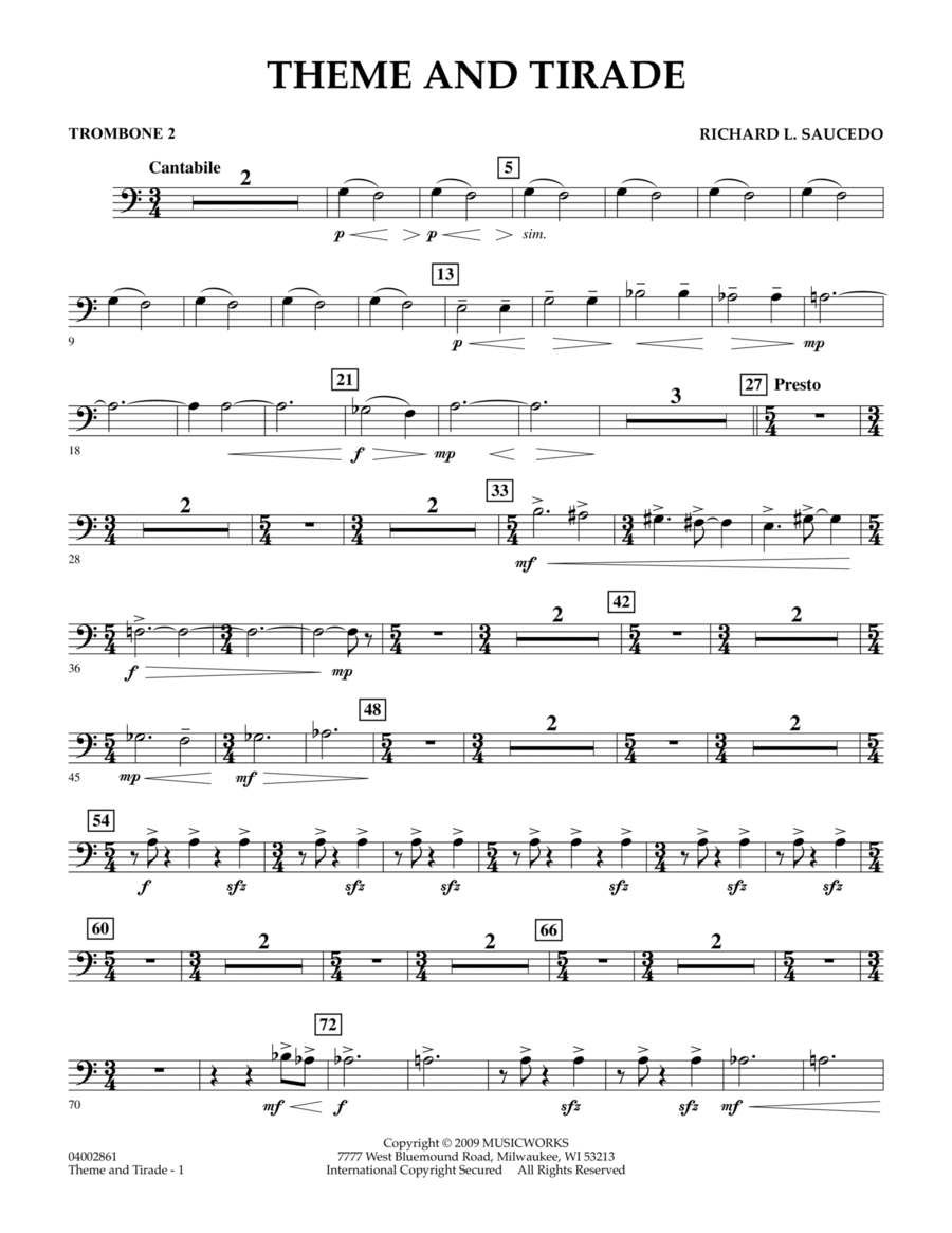 Theme and Tirade - Trombone 2
