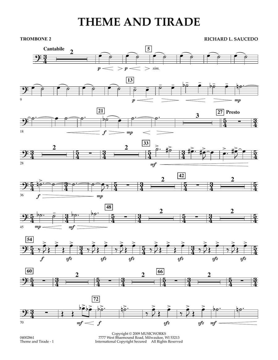 Theme and Tirade - Trombone 2