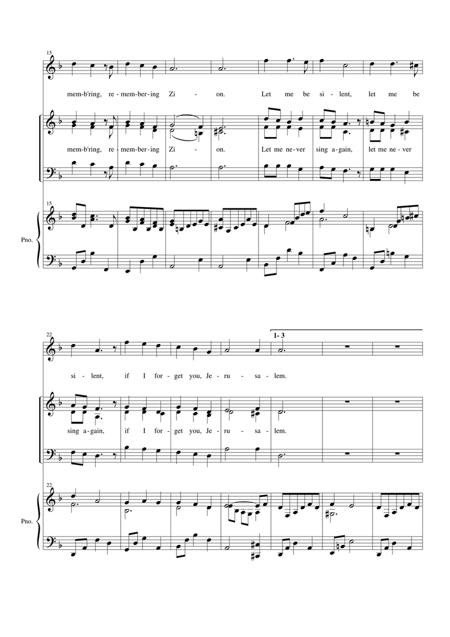 Psalm 137: By the Waters of Babylon 3-Part scores gallery preview page 3