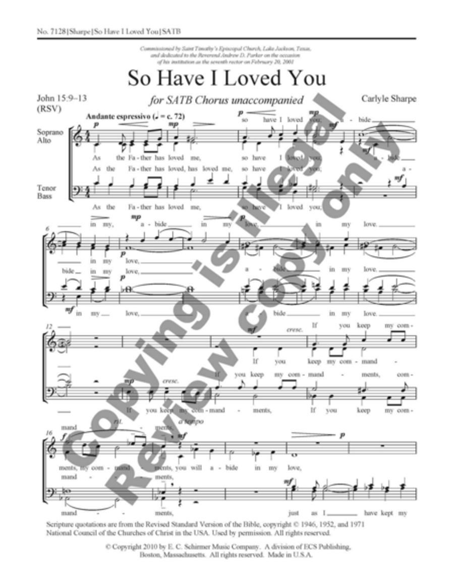 So Have I Loved You 4-Part scores gallery preview page 5