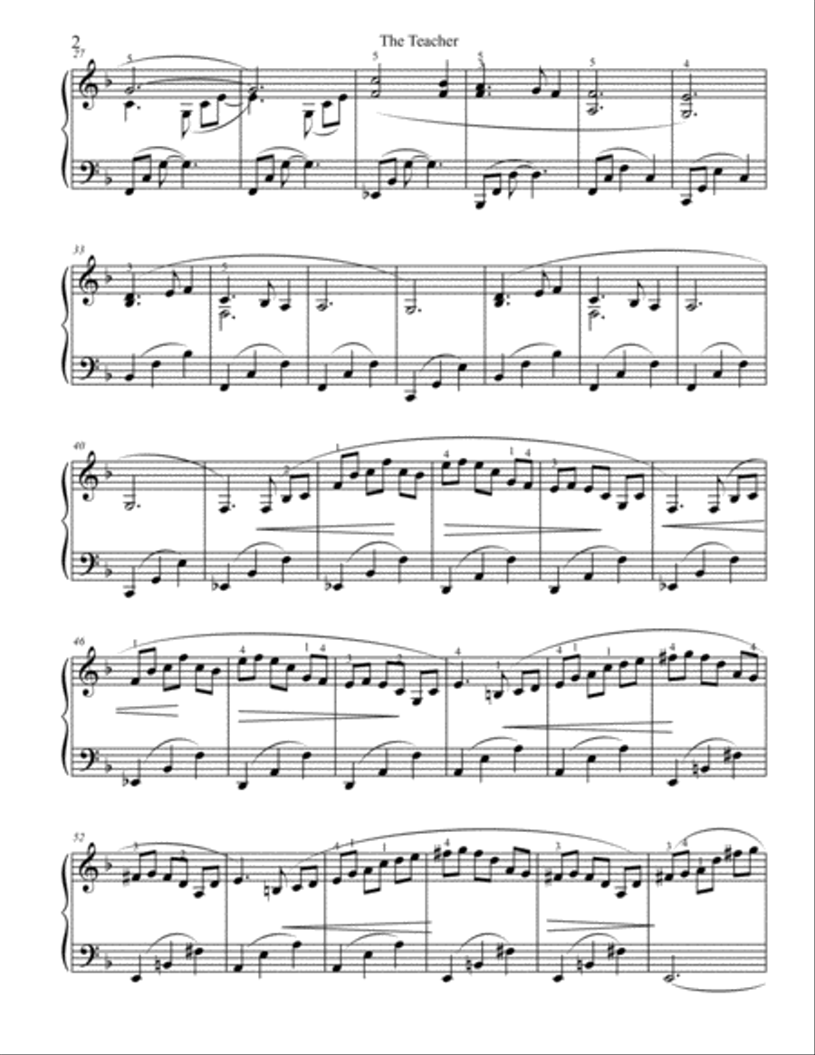 The Teacher Piano Solo scores gallery preview page 2