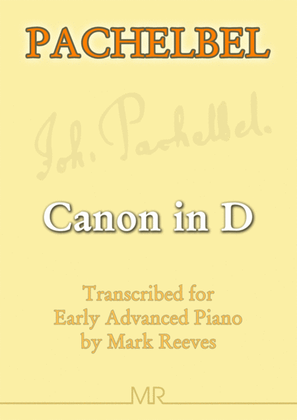 Book cover for Canon in D for piano