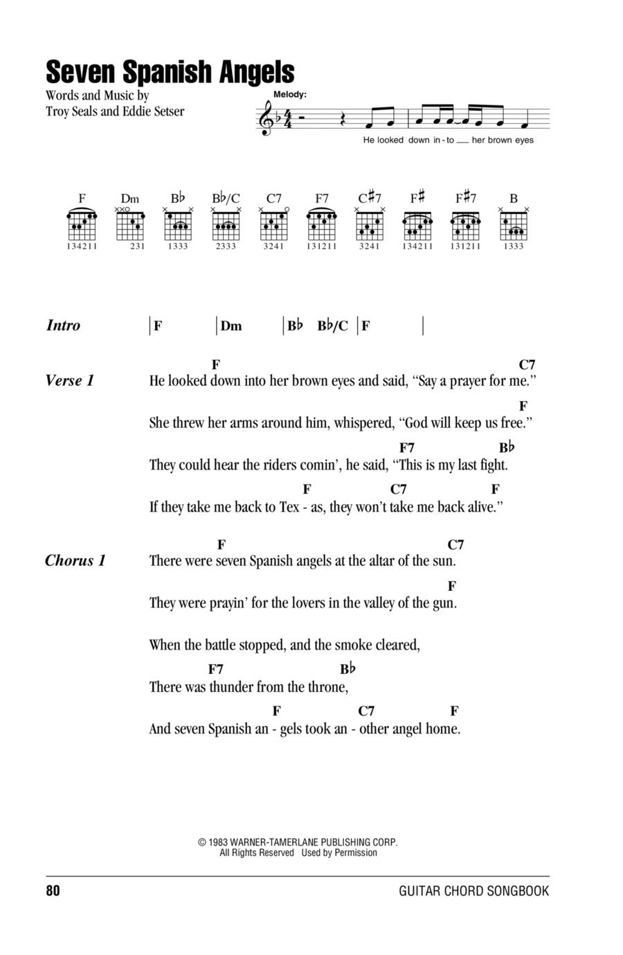Seven Spanish Angels Seven Spanish Angels Acoustic Guitar scores gallery preview page 1