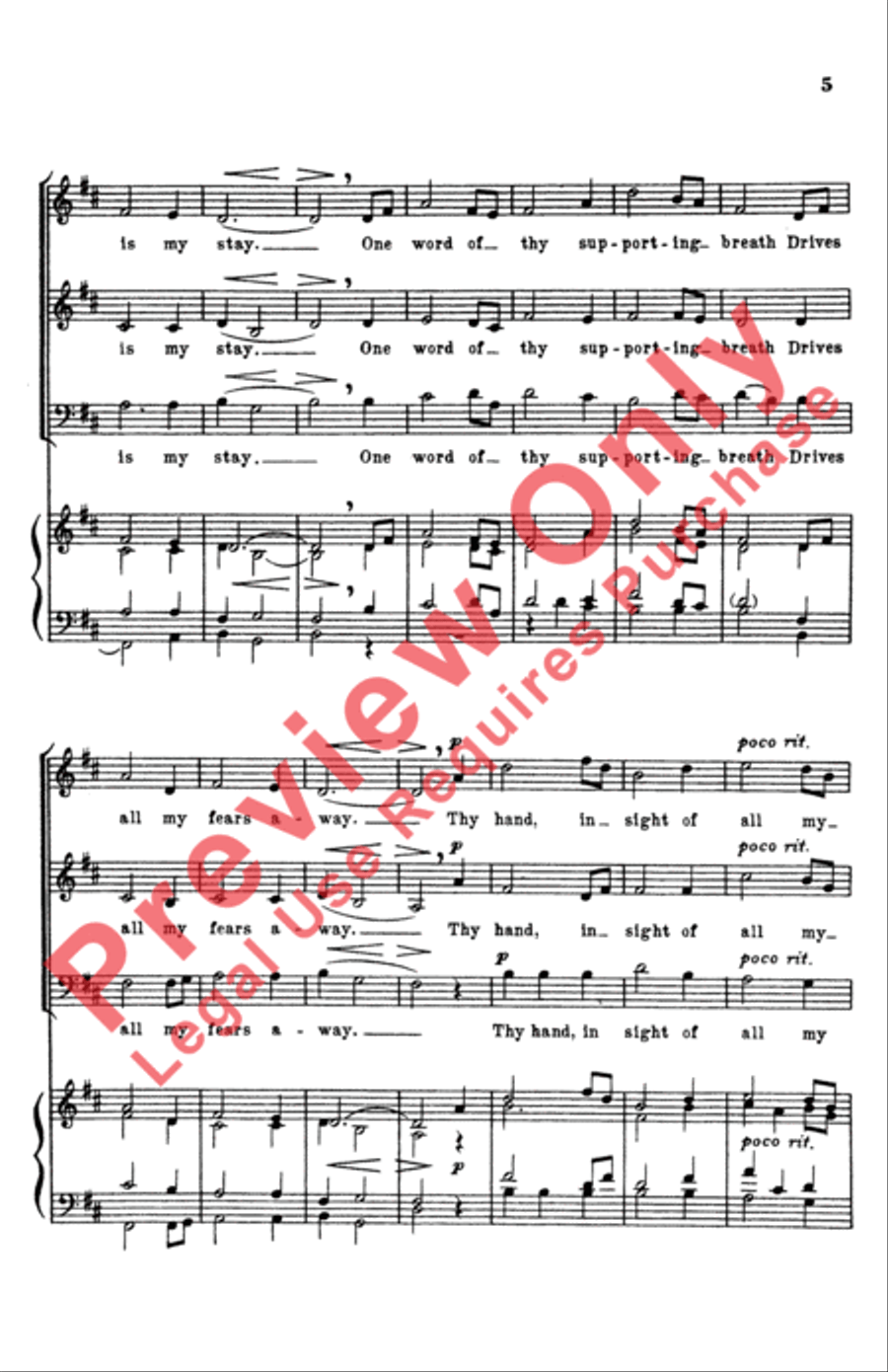 My Shepherd Will Supply My Need 3-Part scores gallery preview page 5