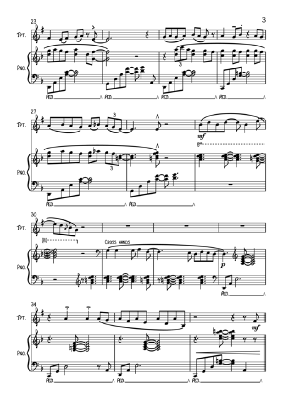 Wonderwall Trumpet Solo scores gallery preview page 4