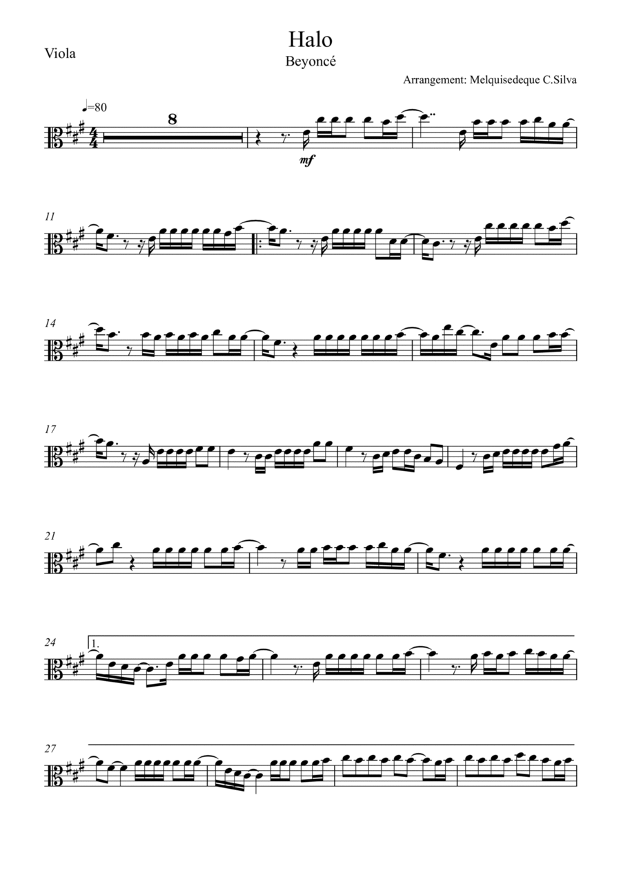 Halo Viola Solo scores gallery preview page 1