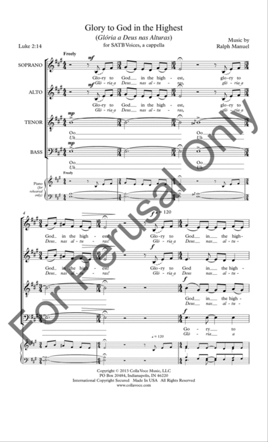 Glory to God in the Highest 4-Part scores gallery preview page 2