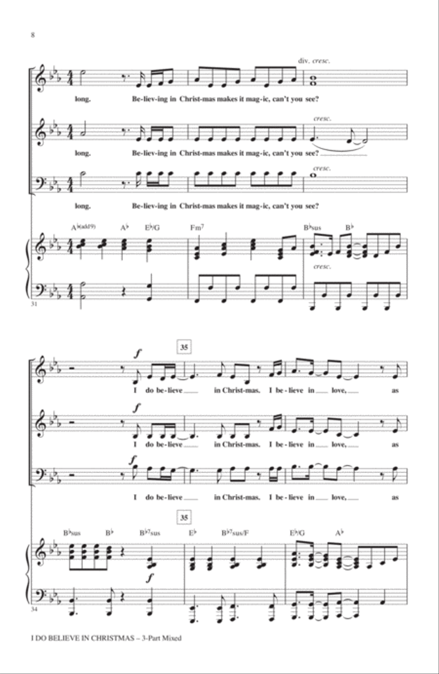 I Do Believe In Christmas 3-Part scores gallery preview page 6