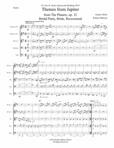 Themes from Jupiter for Brass Quintet
