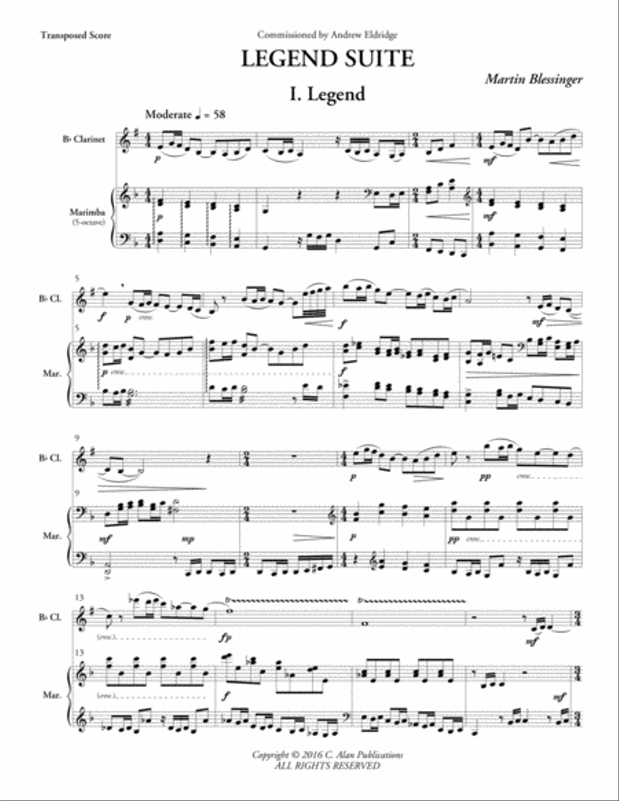 Legend Suite Clarinet scores gallery preview page 2