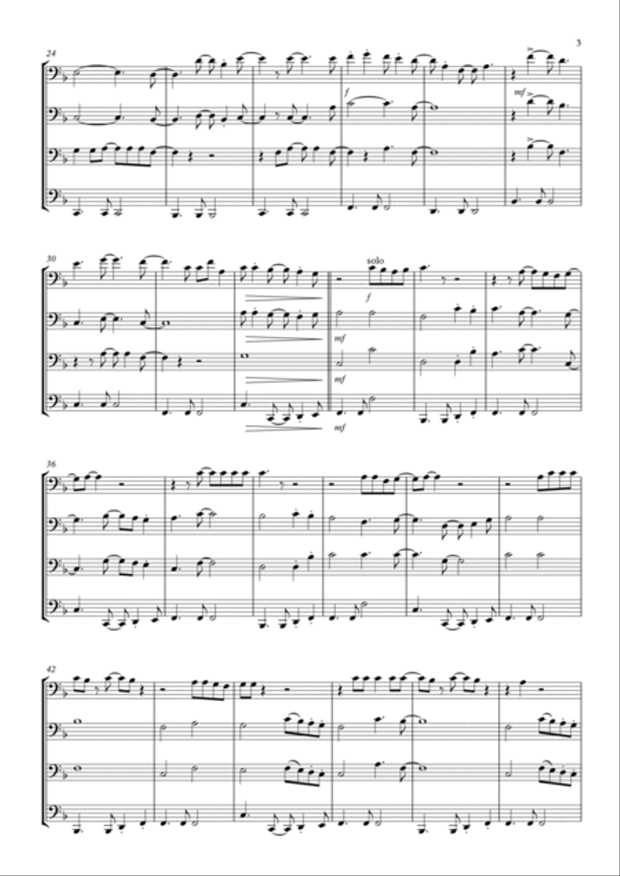 Brown Eyed Girl Woodwind Quartet scores gallery preview page 3