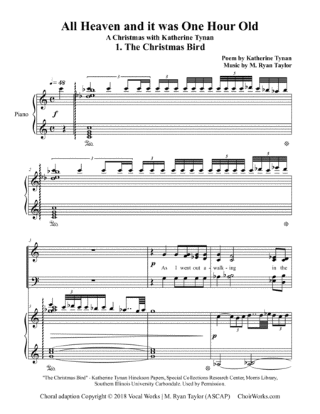 1. The Christmas Bird (All Heaven and it was One Hour Old) : SATB Choir & Piano image number null