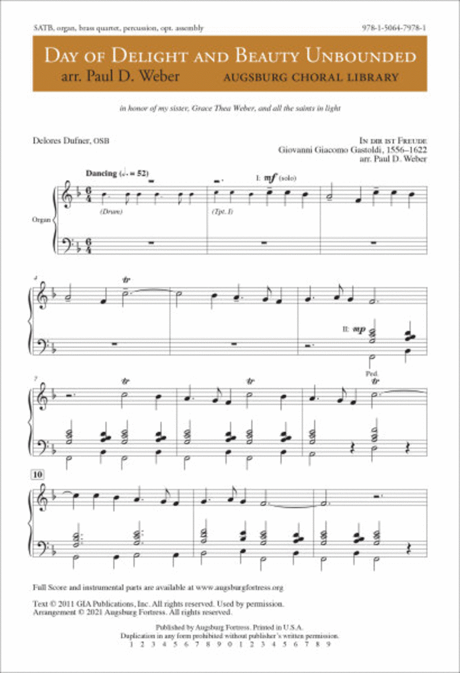 Day of Delight and Beauty Unbounded 4-Part scores gallery preview page 1