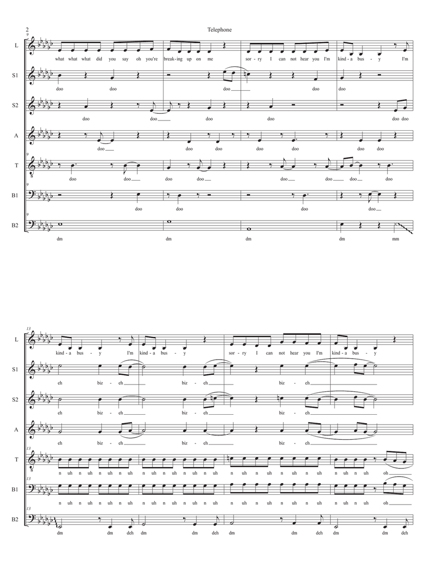 Telephone Divisi scores gallery preview page 2