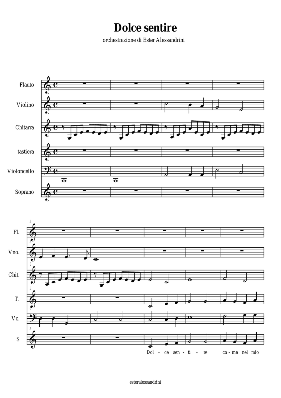 Dolce sentire (Fratello Sole e sorella Luna) Choir scores gallery preview page 1
