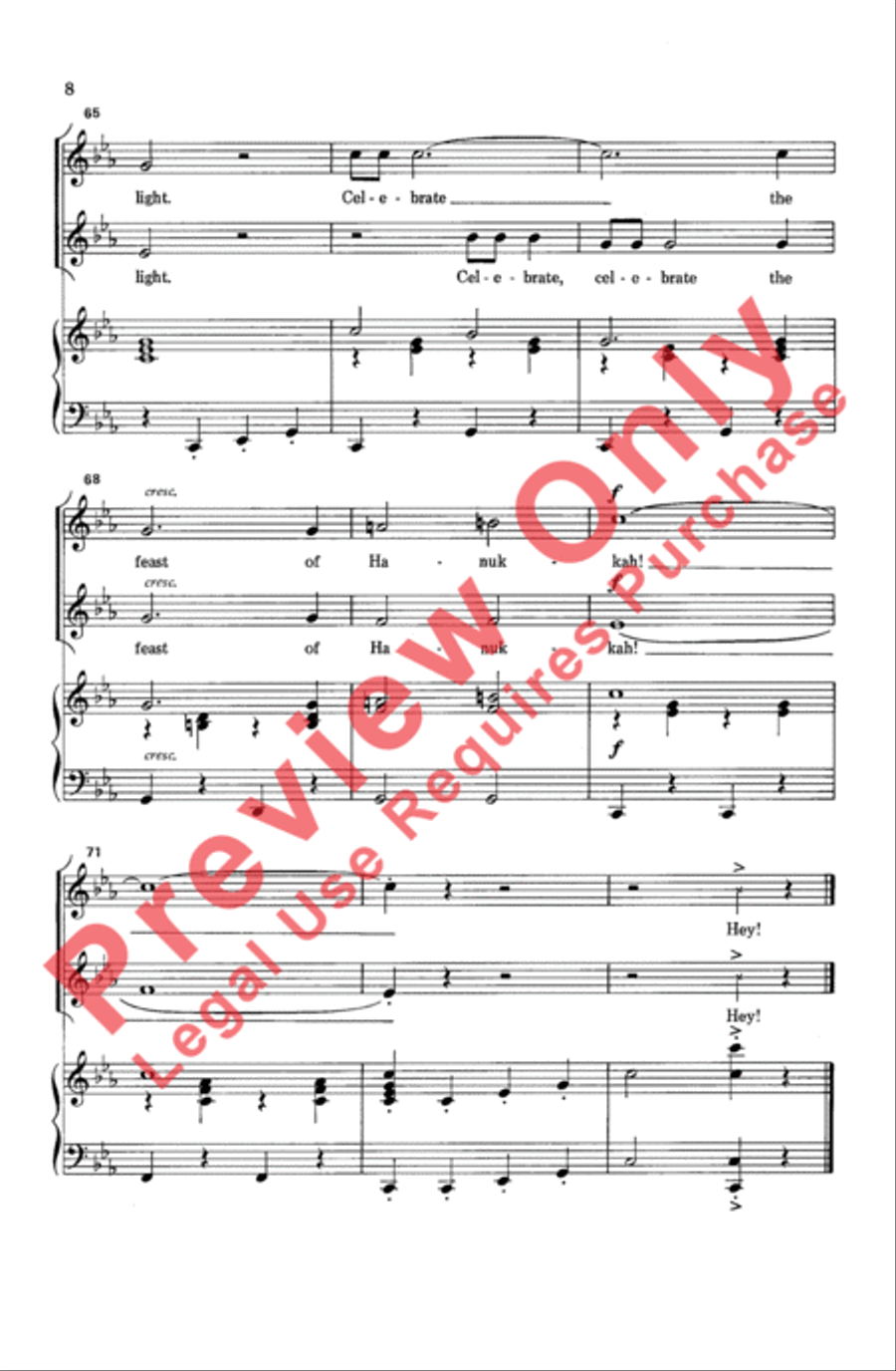Celebrate Hanukkah 2-Part scores gallery preview page 8