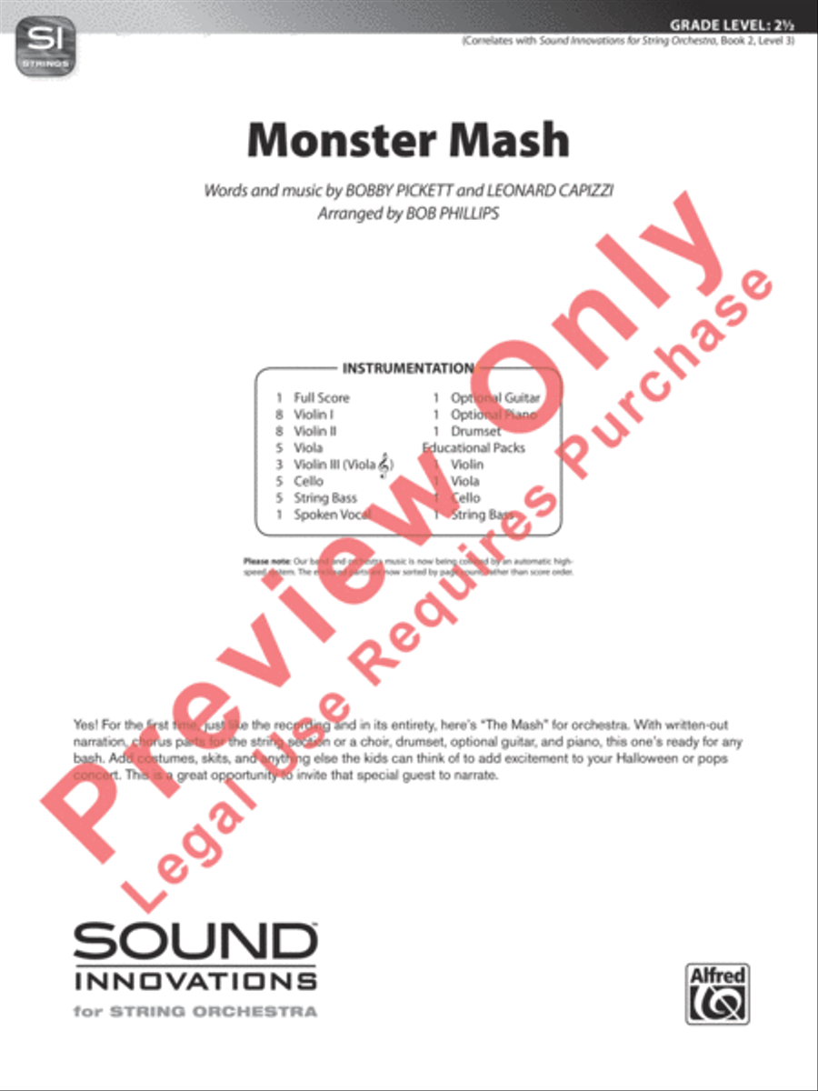 Monster Mash String Orchestra scores gallery preview page 2