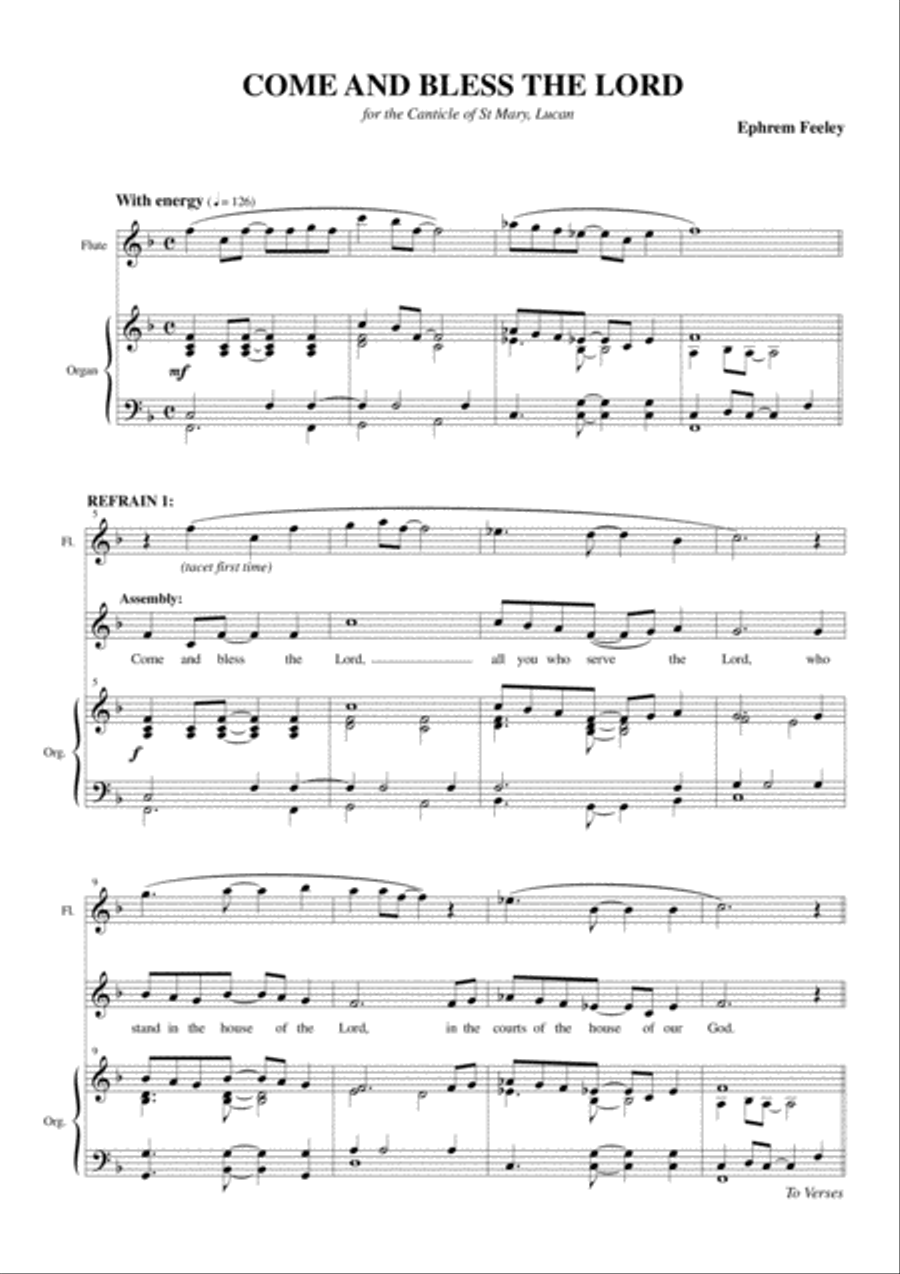 Come and Bless the Lord Unison Choir scores gallery preview page 2