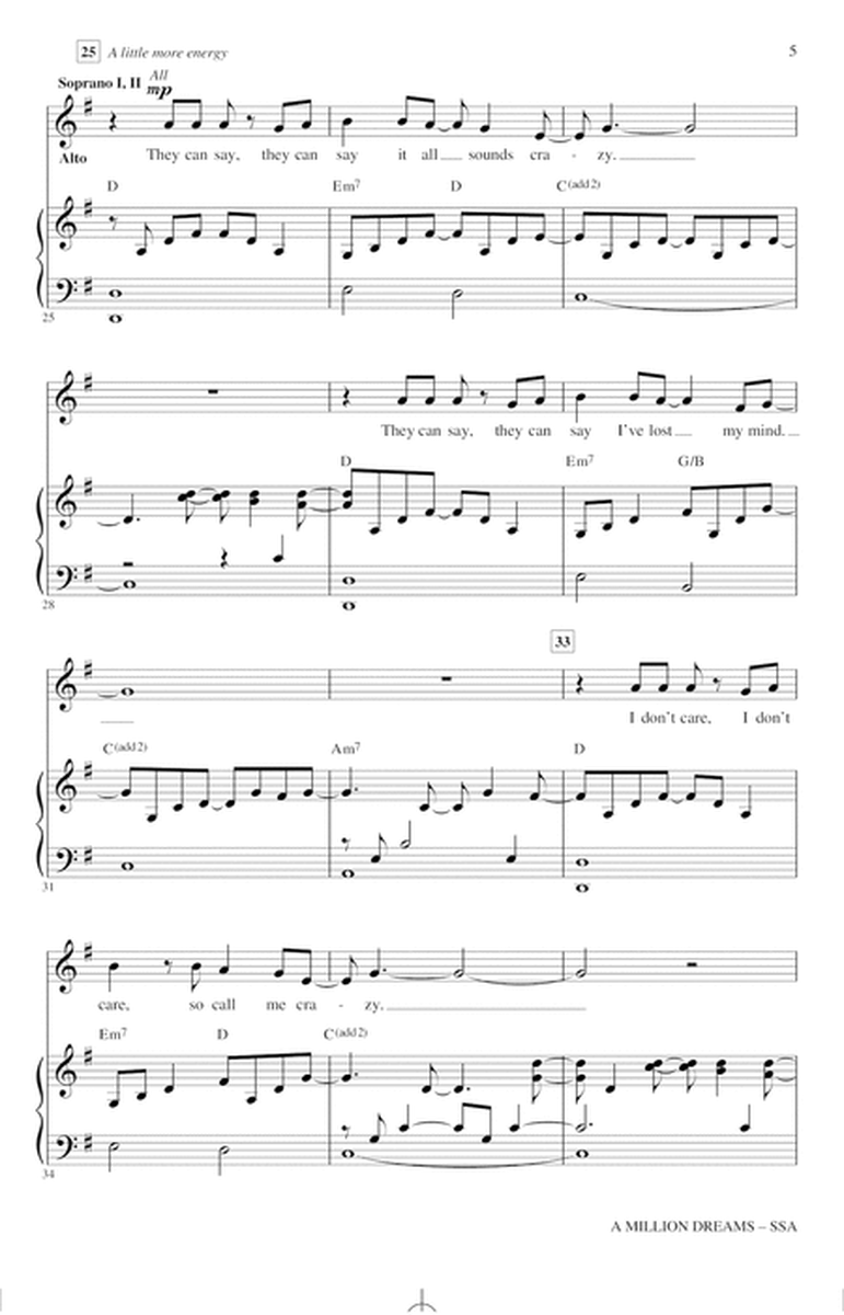 A Million Dreams (from The Greatest Showman) (arr. Roger Emerson)
