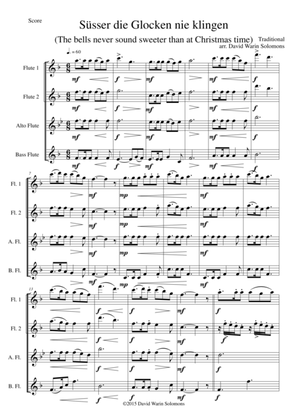 Book cover for Süsser die Glocken (The bells never sound sweeter) for flute quartet