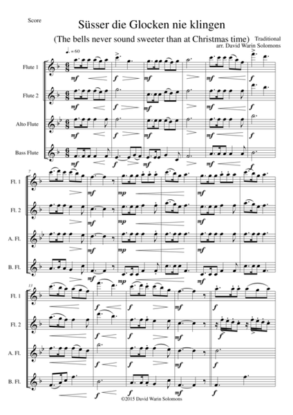 Süsser die Glocken (The bells never sound sweeter) for flute quartet image number null