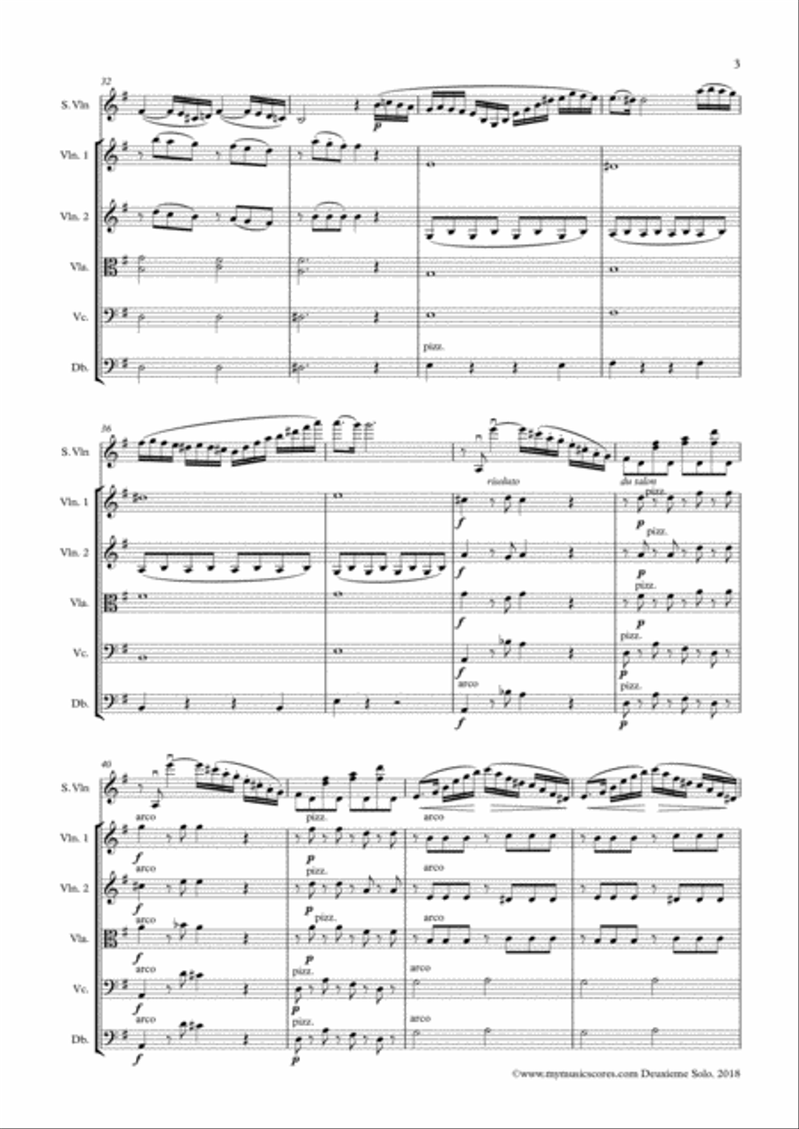 Dancla Concert Solo No.2 Op. 77 for Violin and String Orchestra String Orchestra scores gallery preview page 4