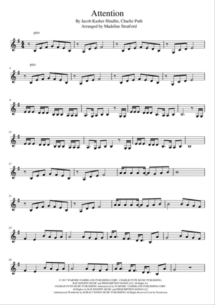 Attention Attention Violin Solo scores gallery preview page 2
