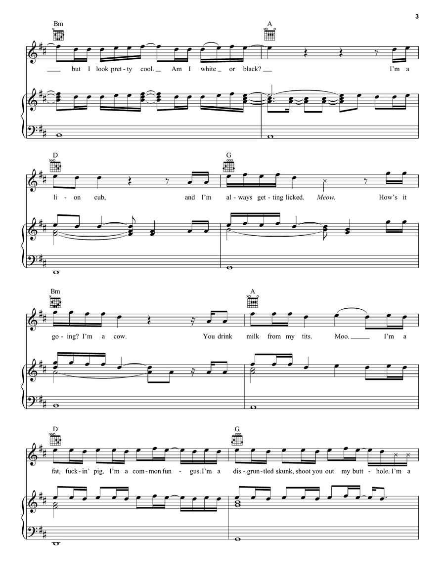 Earth Piano, Vocal, Guitar scores gallery preview page 3