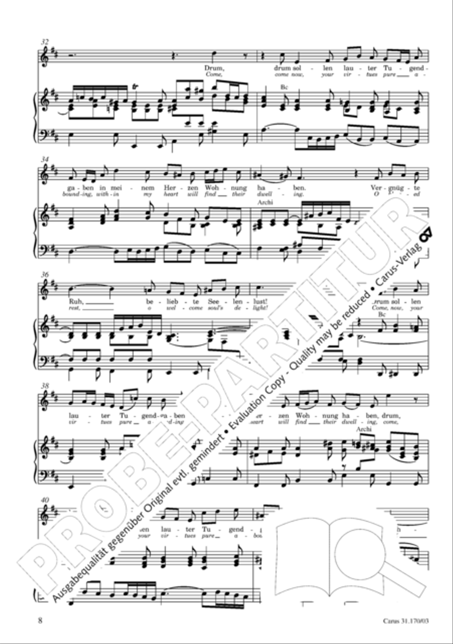 O blessed rest, o welcome heart's delight (Vergnugte Ruh, beliebte Seelenlust) Flute scores gallery preview page 9