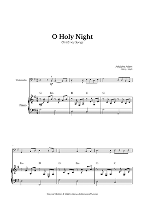 Book cover for O Holy Night for Easy Cello and Piano