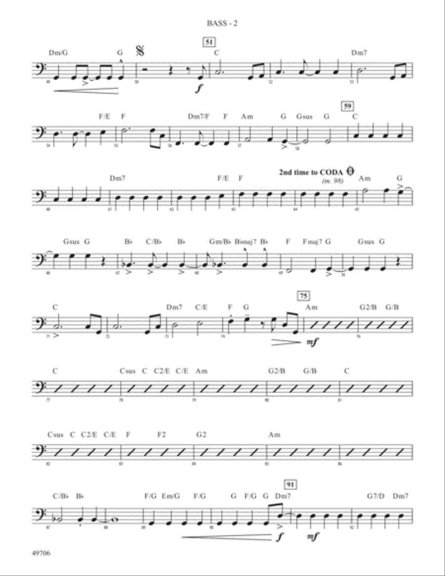 Harmony's Never Too Late: String Bass Double Bass scores gallery preview page 2