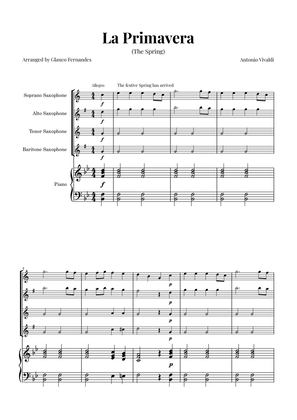 La Primavera (The Spring) by Vivaldi - Saxophone Quartet with Piano