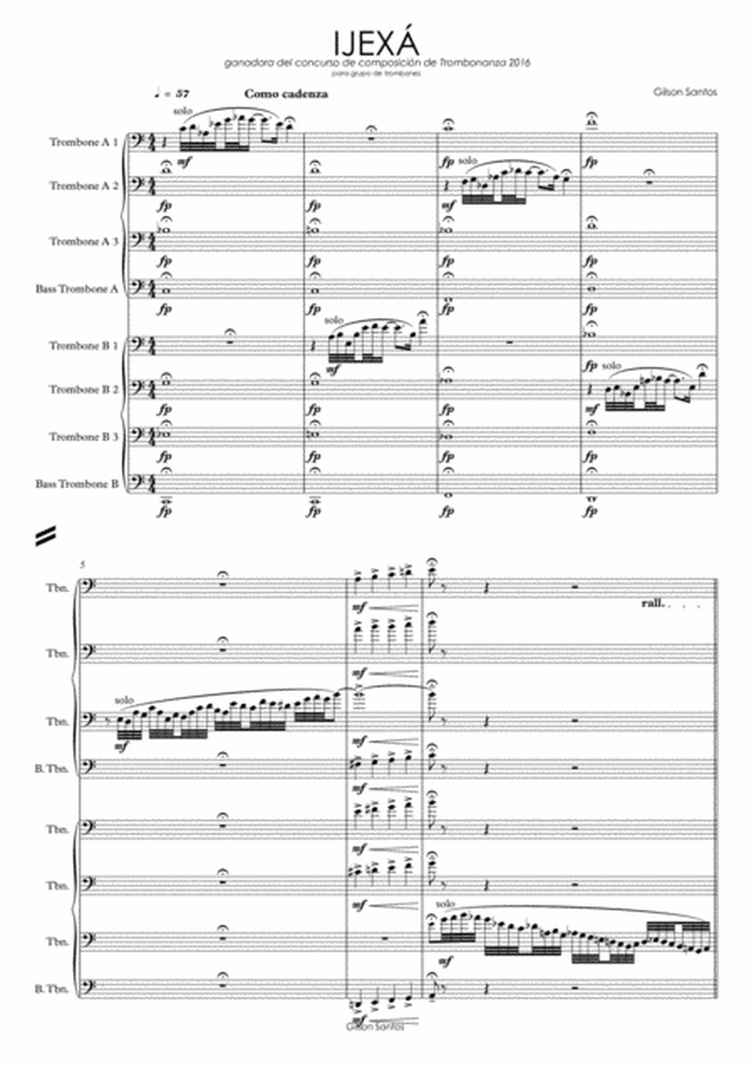 IXEJÁ - for Trombone Ensemble image number null