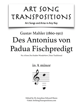 MAHLER: Des Antonius von Padua Fischpredigt (transposed to A minor)