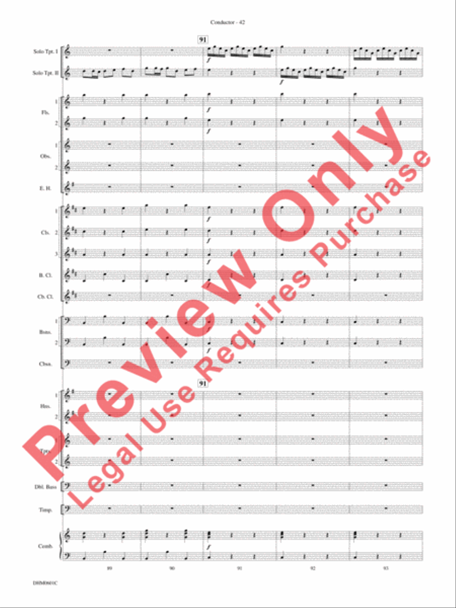 Concerto in C Major for Two Trumpets (I. Allegro, II. Largo, III. Allegro) Concert Band scores gallery preview page 46