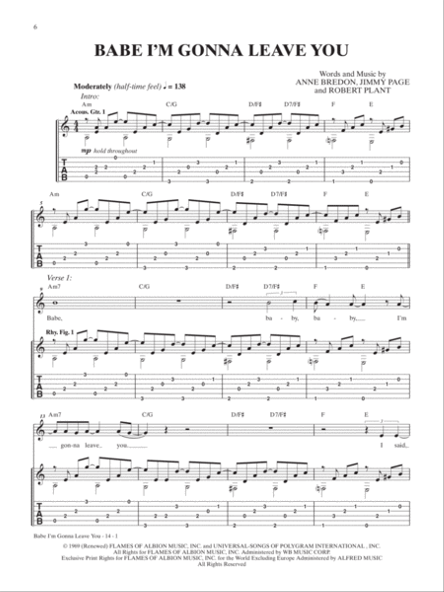 Led Zeppelin -- Acoustic Classics Acoustic Guitar scores gallery preview page 3