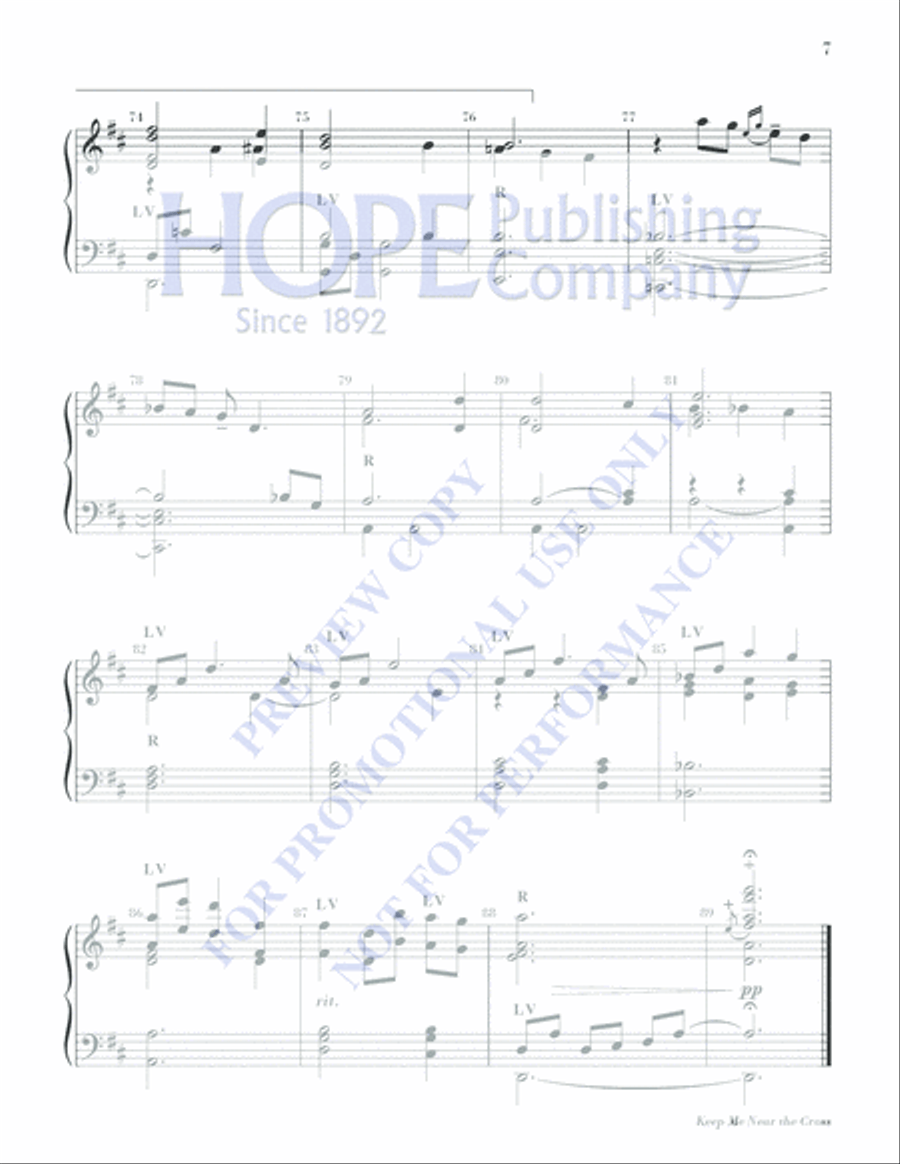 Keep Me Near the Cross 5-Octaves scores gallery preview page 7