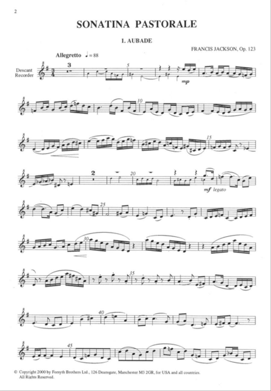 Sonatina Pastorale Op.123 Recorder scores gallery preview page 2