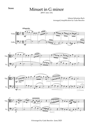 Book cover for Minuet in G minor BWV anh 115 (Bach) Viola and Cello