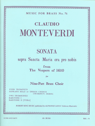 Book cover for Monteverdi King Sonata Sopra Sancta Maria Brass Ensemble & Vces Sc/pts