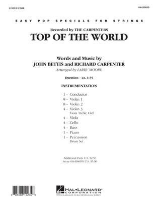 Book cover for Top of the World - Full Score