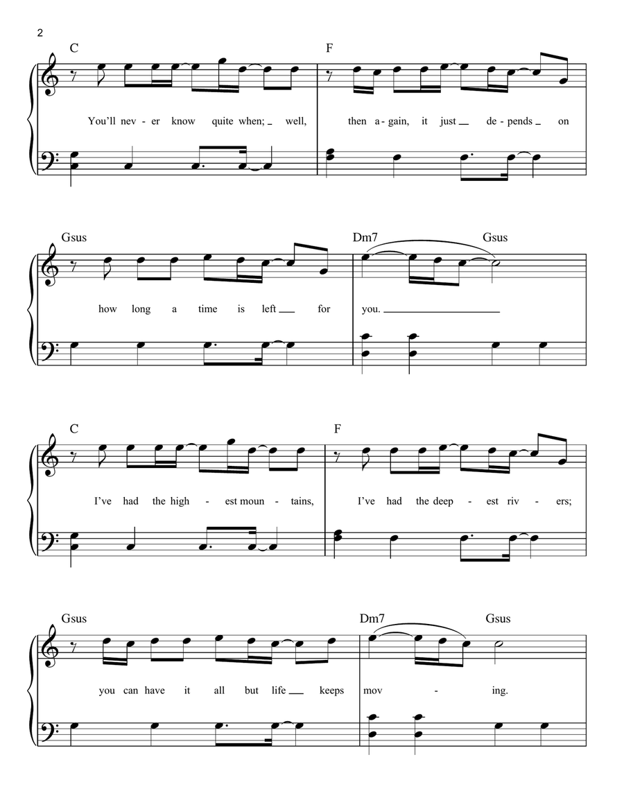 On Top Of The World On Top Of The World Easy Piano scores gallery preview page 2